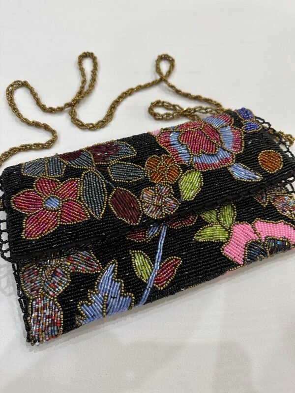 Elegant Black Hand Embellished clutch