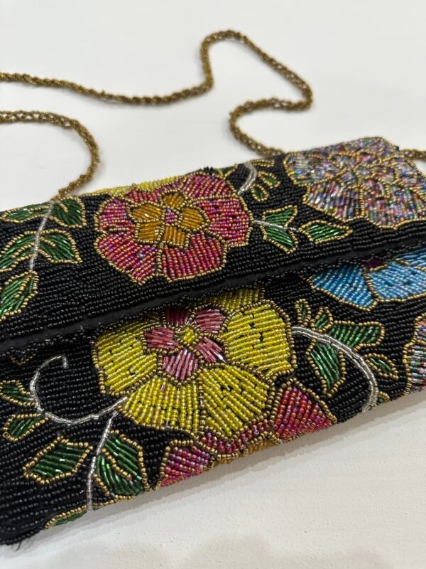 Elegant Black Hand Embellished clutch