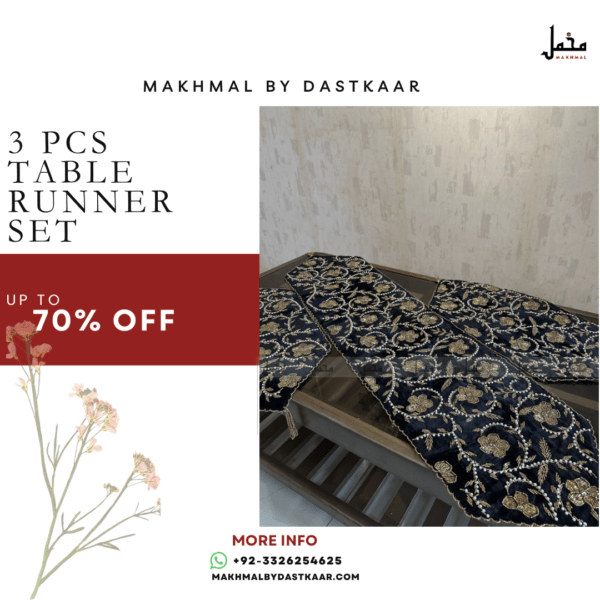 Elegant Handcrafted 3-Piece Runner Set