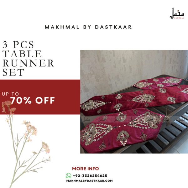 Elegant Handcrafted 3-Piece Runner Set