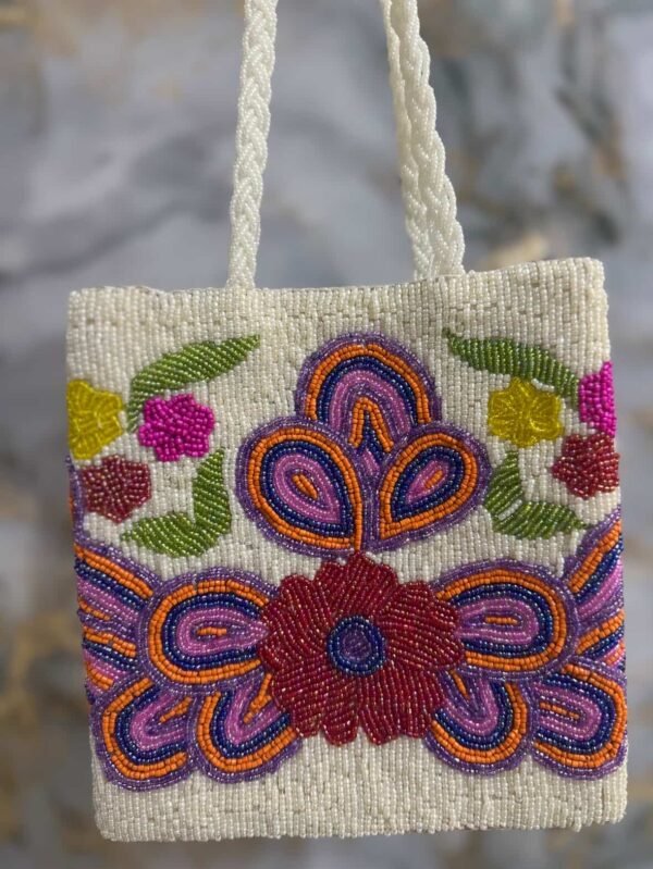 Hand Embellished White Bag