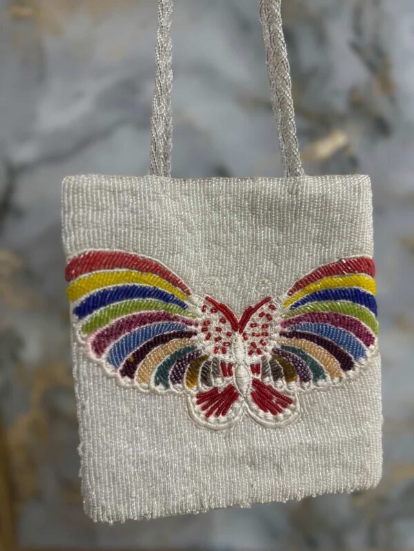 Hand Embellished White Bag