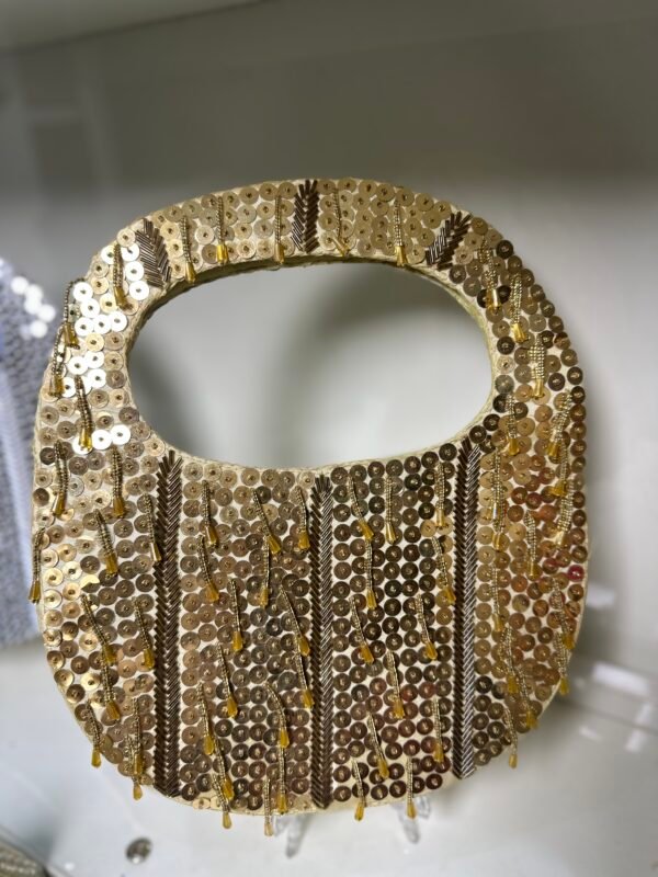 Hand Embellished Moon Cresent Bag