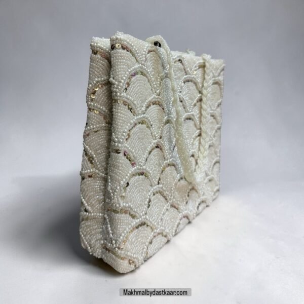 3D White Embellished Bag