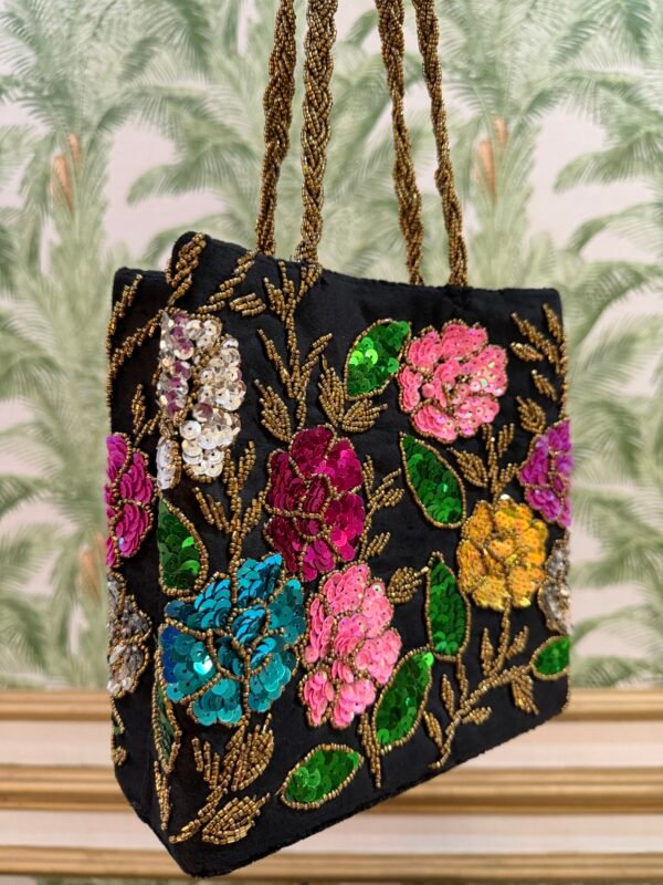 3D Hand Embellished Flora Sequins Bag