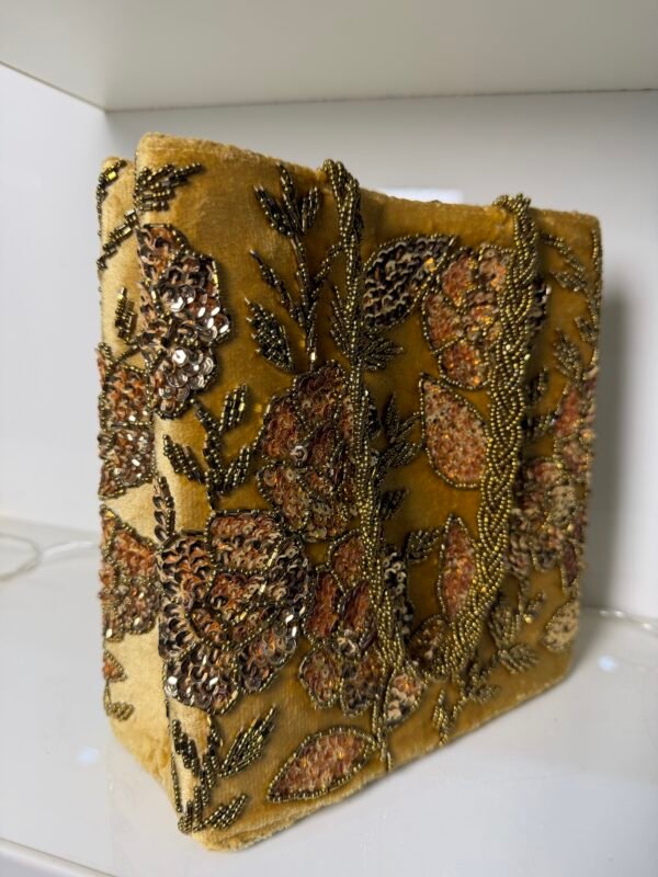 Hand crafted gold sequins bag