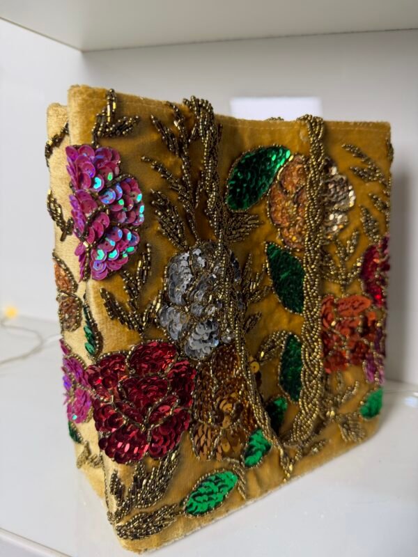 Hand crafted multi sequins bag